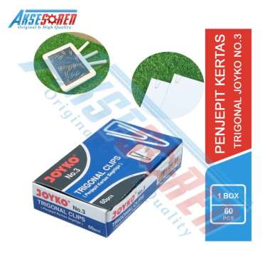 Aksesoren Penjepit Kertas Joyko [60 Pcs] / Paper Clip / Triagonal Clips / Klip Segitiga No. 3 / Alat