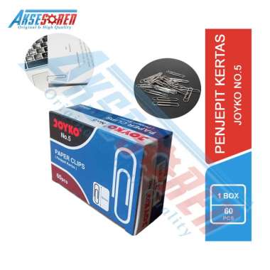 Aksesoren Penjepit Kertas Joyko [60 Pcs] / Paper Clip / Triagonal Clips / Klip Segitiga No. 3 / Alat