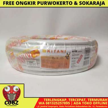 3 x 2.5 MM x 50 M / KITANI NYM Tunggal Kabel Tembaga SNI Putih Roll