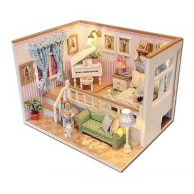 Hongda DIY Dollhouse Room Miniature 2 tingkat Sylvanian Loft Unit MO26