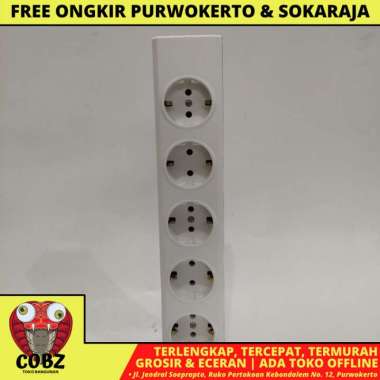 5 LUBANG / BROCO STOP KONTAK COLOKAN OB OUTBOW TEMPEL