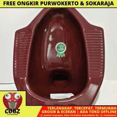 DUTY KLOSET JONGKOK LANTAI BAWAH TEMPEL KERAMIK MAROON