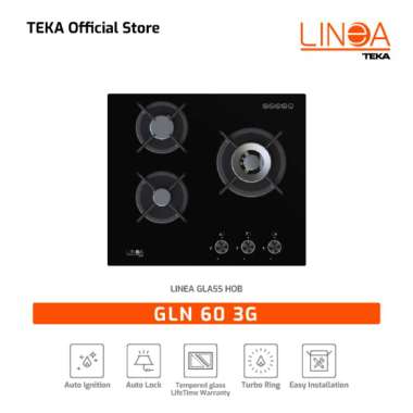 Kompor Tanam Gas Linea GLN 60 3G - 3 Tungku Top Air Burner System