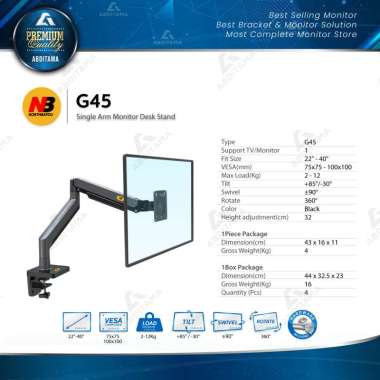 Bracket Monitor Meja North Bayou NB G45 Naik Turun Single Monitor