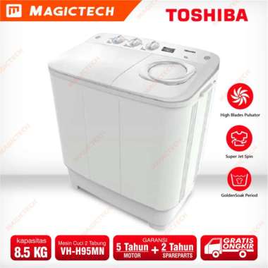 MESIN CUCI TOSHIBA 8,5KG VH-H95MN 2 TABUNG MANUAL - PUTIH