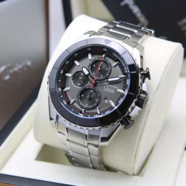 JAM TANGAN PRIA ALEXANDRE CHRISTIE AC 6503 / AC6503 RANTAI ORIGINAL SILVER BLACK