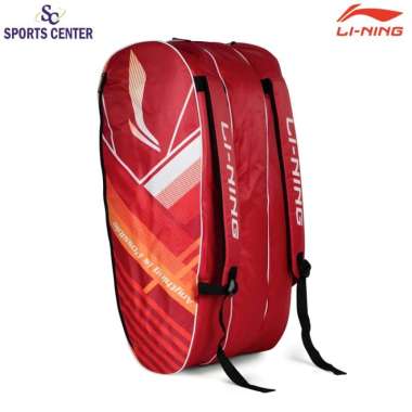 Hot Promo Tas Badminton Lining Hustler 3 Compartment ABDS837 Red