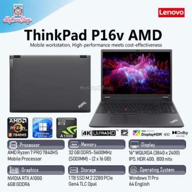 LENOVO THINKPAD P16V RYZEN 7 PRO 7840HS 32GB 1TB RTX A1000 6GB 16" 4K
