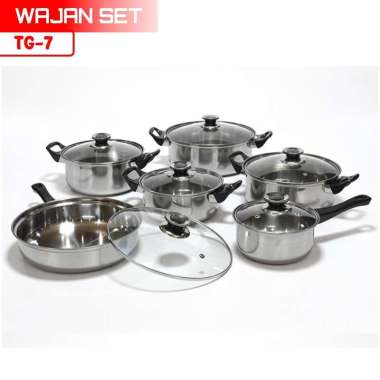 ZS Set Panci Masak Stainless Steel Satu Set Wajan Panci Murah Tahan Lama Set Alat Masak Stainless -