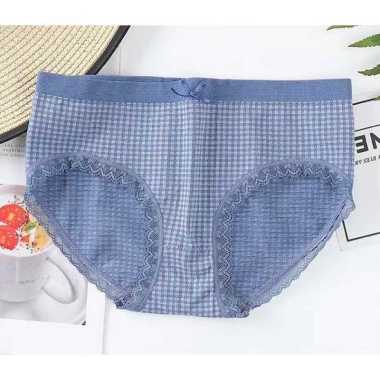 CELANA DALAM MOTIF PITA BAHAN KATUN UNDERWEAR Biru Tua