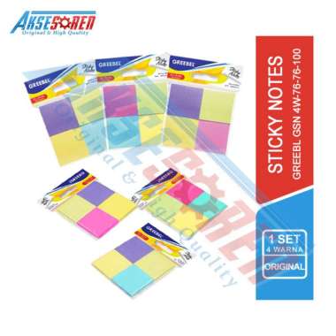 Aksesoren Sticky Note Greebel / Warna Warni / Penanda Buku Bacaan / Memo Tempel / Memo Kertas Stik 4