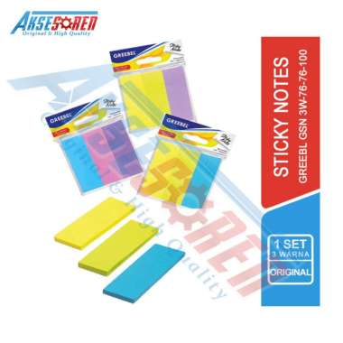 Aksesoren Sticky Note Greebel / Warna Warni / Penanda Buku Bacaan / Memo Tempel / Memo Kertas Stik 3