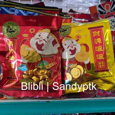 Coklat Imlek Tael Lucky Yuan Chocolate Cokelat Bentuk Gold Coin Chunk Koin Emas Butiran Emas Uang Ci