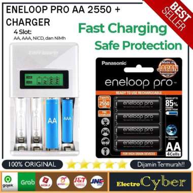 Paket Baterai Eneloop PRO AA/AAA 4 pcs + Charger FAST Chg+eneloop Pro AA 2550mah