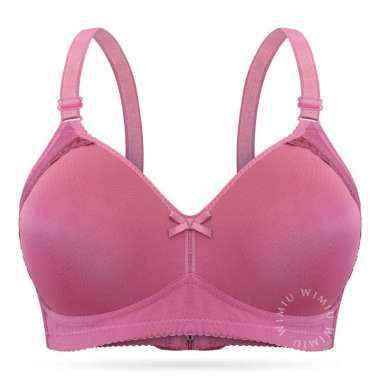 WIMIU BH Wanita Jumbo Women Bra Cup C D E Jumbo BH Tanpa Kawat Bra Beha Besar 100180 Fanta 46
