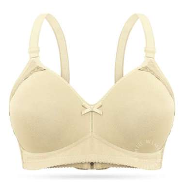 WIMIU BH Wanita Jumbo Women Bra Cup C D E Jumbo BH Tanpa Kawat Bra Beha Besar 100180 Cream 48
