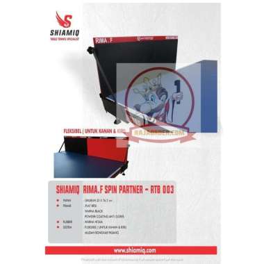 Return board Tenis Meja Spin Partner Shiamiq Black and Red Hitam