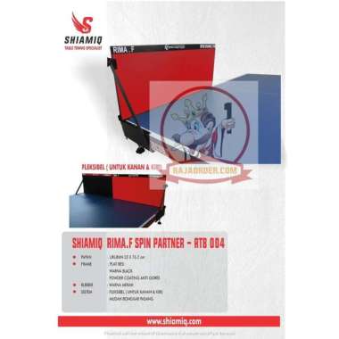 Return board Tenis Meja Spin Partner Shiamiq Black and Red Merah