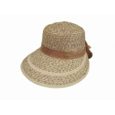 VERISH Topi Pantai Golf Import Sporty Wanita Anyaman two tone topi caddy rotan Topipantaibdg Cream M