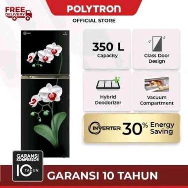 Polytron Kulkas 2 Pintu PRM-495MOW 350L / Belleza 495 MOW / PRM495