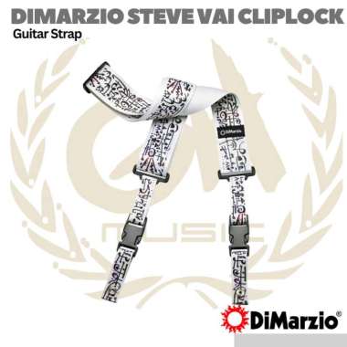 DiMarzio Steve Vai ClipLock Guitar Strap - Strep Gitar Bass White