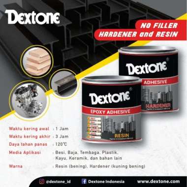 Dextone Lem Besi epoxy Hardener & Resin 1 KG / resin+hardener 1 set 2 kaleng