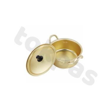 Panci Ramen Korea Aluminium Import / Korean Ramyun Pot Gold 16 cm