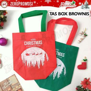 Tas bingkisan Natal Custom - Goodie Bag Natal - Model Box BISA BELI SATUAN Box 25 : P26 X T26 X L26C