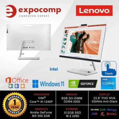 LENOVO PC AIO IDEACENTRE ALL IN ONE 3-24IAP7 0RID WHITE CORE i5-1240P