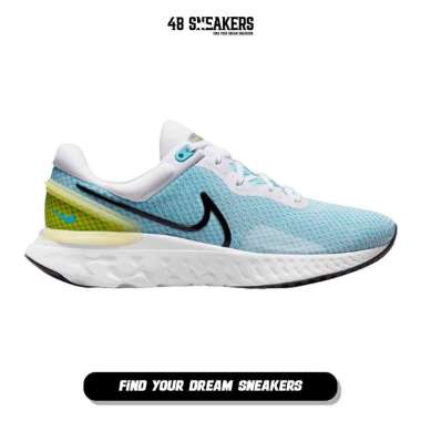 Sepatu Pria Nike React Miler 3 Chlorine Blue Running (DD0490-100) Original 44 Multicolor