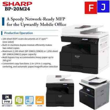 SHARP BP-20M24 Fotocopy DADF A3 A4 Print Scan Copy PROMO!!