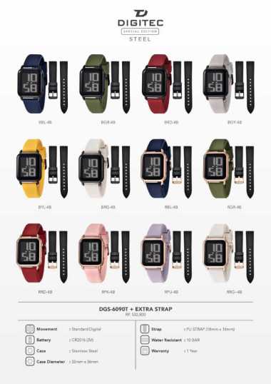 Jam Tangan Wanita Special Edition Digitec DG-6090 DG-6090T DG6090 + Extra Strap Original