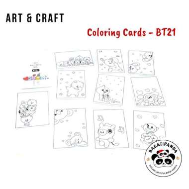 Coloring Cards / Gambar Mewarnai BT21