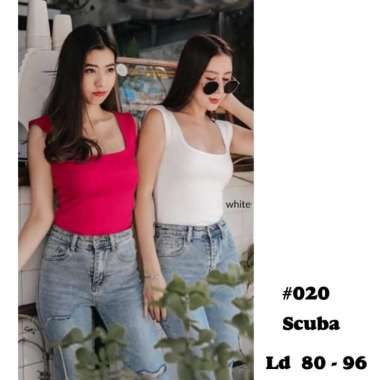 020 Tank Top/Crop Top/Crop Top Korean Style/Atasan Wanita Putih
