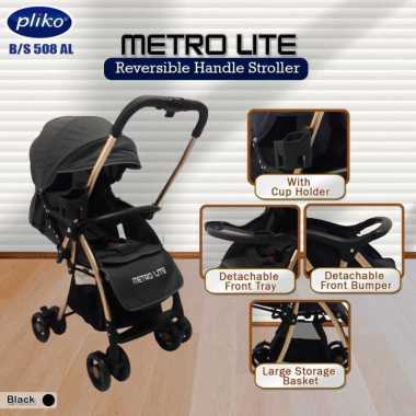 Stroller Pliko Metro Lite Reversible Stroller 508 AL kereta bayi Black
