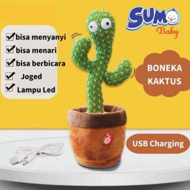 Mainan Boneka Kaktus Goyang Bicara Menari / Mainan Anak Bayi Cactus