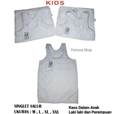 Singlet Salur Anak Remaja Laki laki Perempuan - Kaos Dalam Anak Unisex Putih - Size L