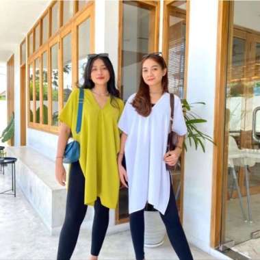 AliMaMa - BLOUSE NAGITA - Blus Pakaian Wanita Perempuan Kekinian Atasan Long Crinkle Tunik Nina Oute