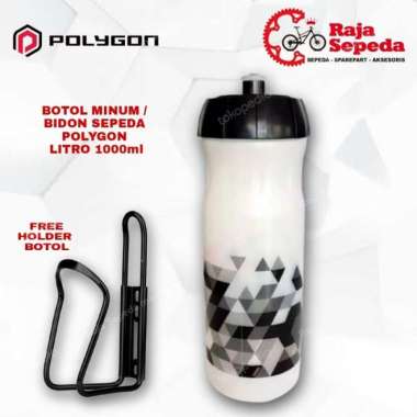 BOTOL MINUM BIDON SEPEDA POLYGON LITRO 1000 ML FREE HOLDER BOTOL
