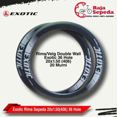 RIMS VELG SEPEDA 20 INCH (406) DOUBLE WALL 36 HOLE EXOTIC (SEPASANG)