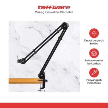 TaffSTUDIO Stand Holder Microphone Boom Arm Table Mount Springless