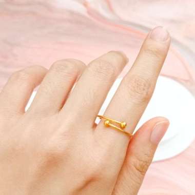 cincin korea model silang lilit simpel elegan stylish emas asli