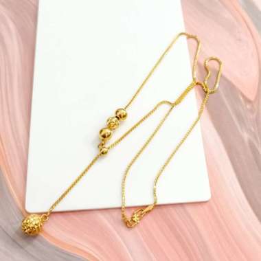 Terbaru kalung wanita model bola serut stylish limited emas asli