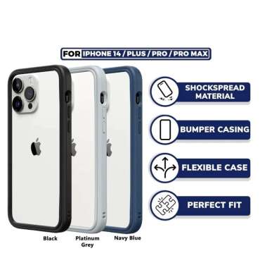 Case iPhone 14 Pro Max Plus RhinoShield Crashguard NX Bumper Casing 14 Pro Max Graphite