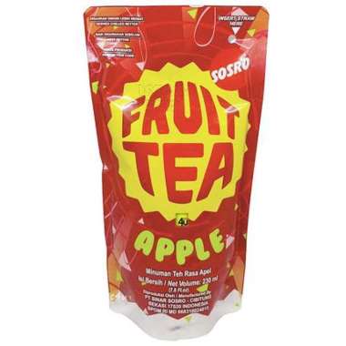 SOSRO FRUIT TEA POUCH KARTON 24 x 230ml APPLE BLACKCURRANT MINUMAN TEH RASA APEL BLACKCURANT MINUM R