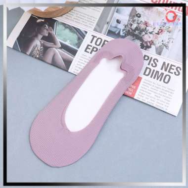 Kaos Kaki Wanita Ice Silk Invisible Silicone Heel Anti Slip JOFKK155 Purple