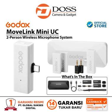 Godox MoveLink Mini UC 2-Person Wireless Microphone System - White