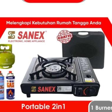 SANEX KOMPOR PORTABLE / PAKET GAS PORTABLE HI-COOK 230 GRAM (1 TUNGKU)