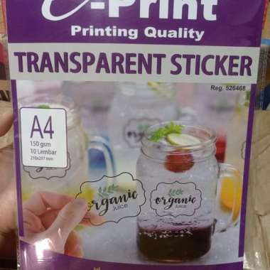 kertas A4 stiker transparan Eprint