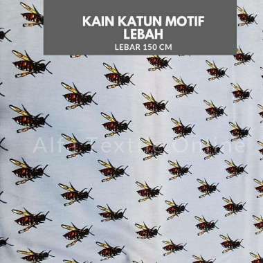 Kain Katun Motif Lebah Lebar 150 Cm